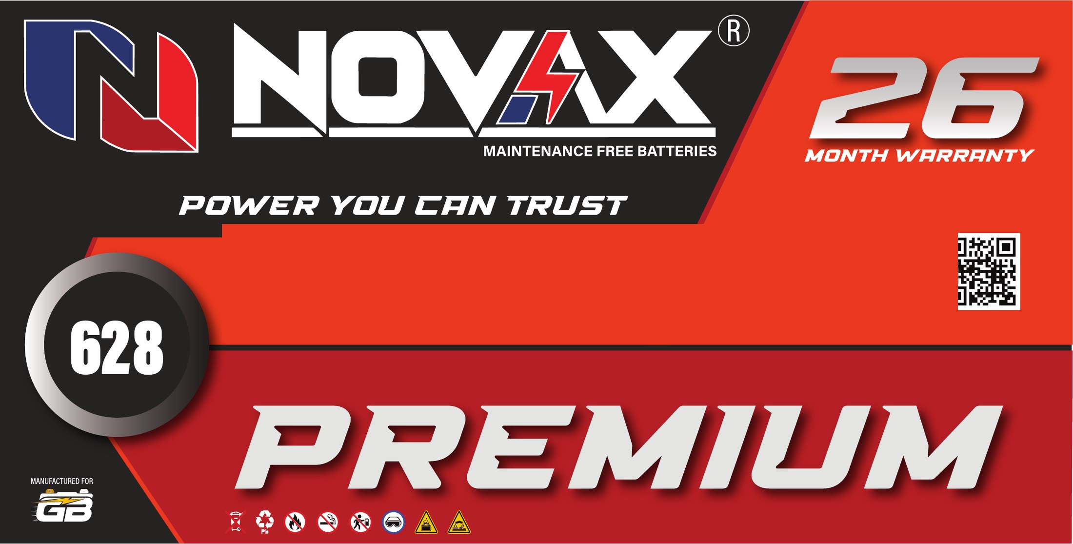 Novax Premium battery label